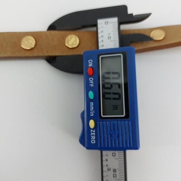 Women's Brown Leather Fashion Button Belt Dress Snap Button Gold Tone One Size - Picture 5 of 12